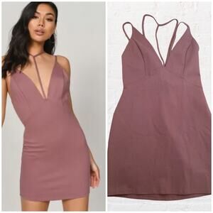 TOBI CADDIE CAT COLLAR MARSALA BODYCON DRESS